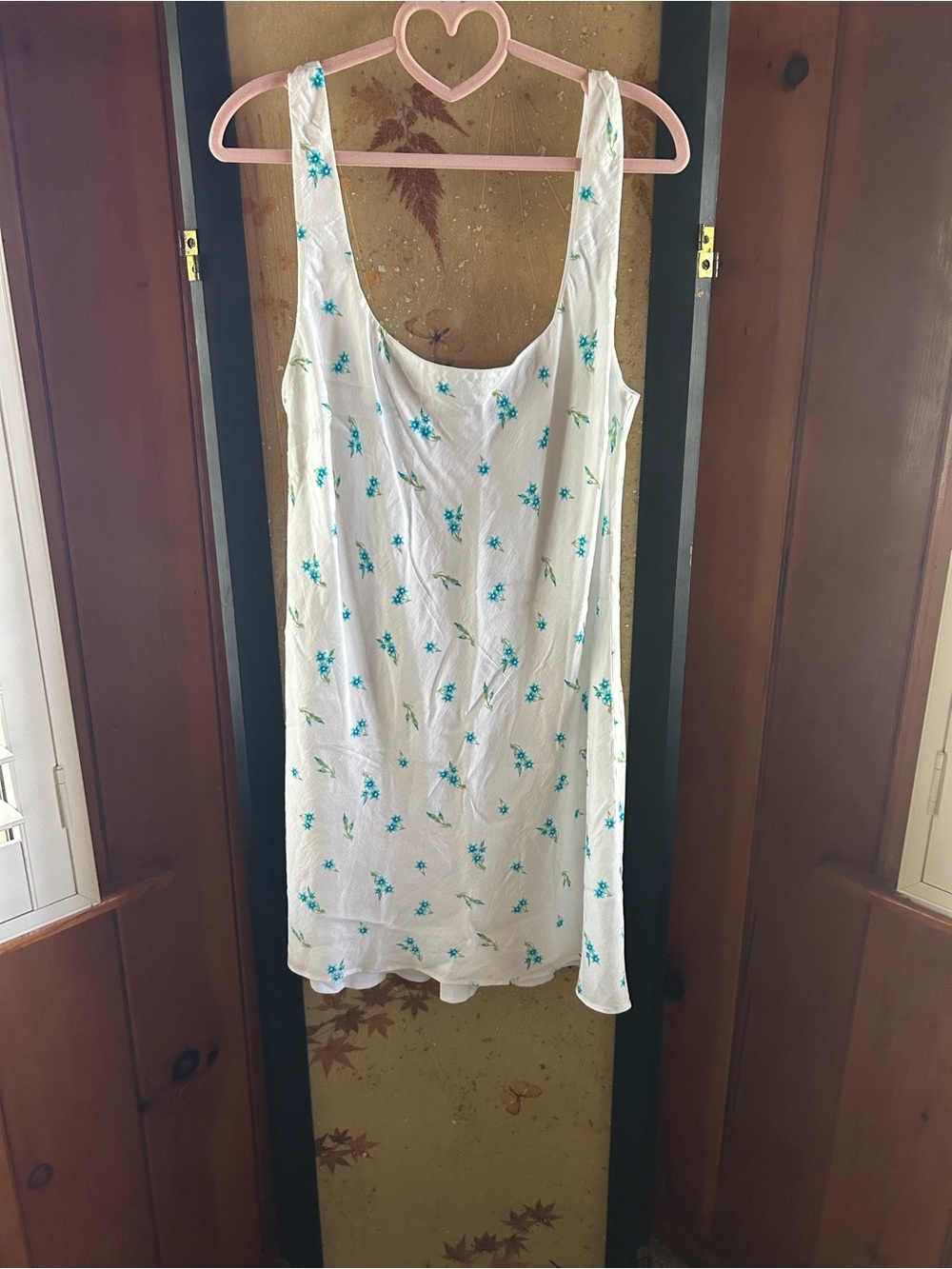 NWT Show Me Your MuMu White Floral tank mini dress with Turquoise Flowers
